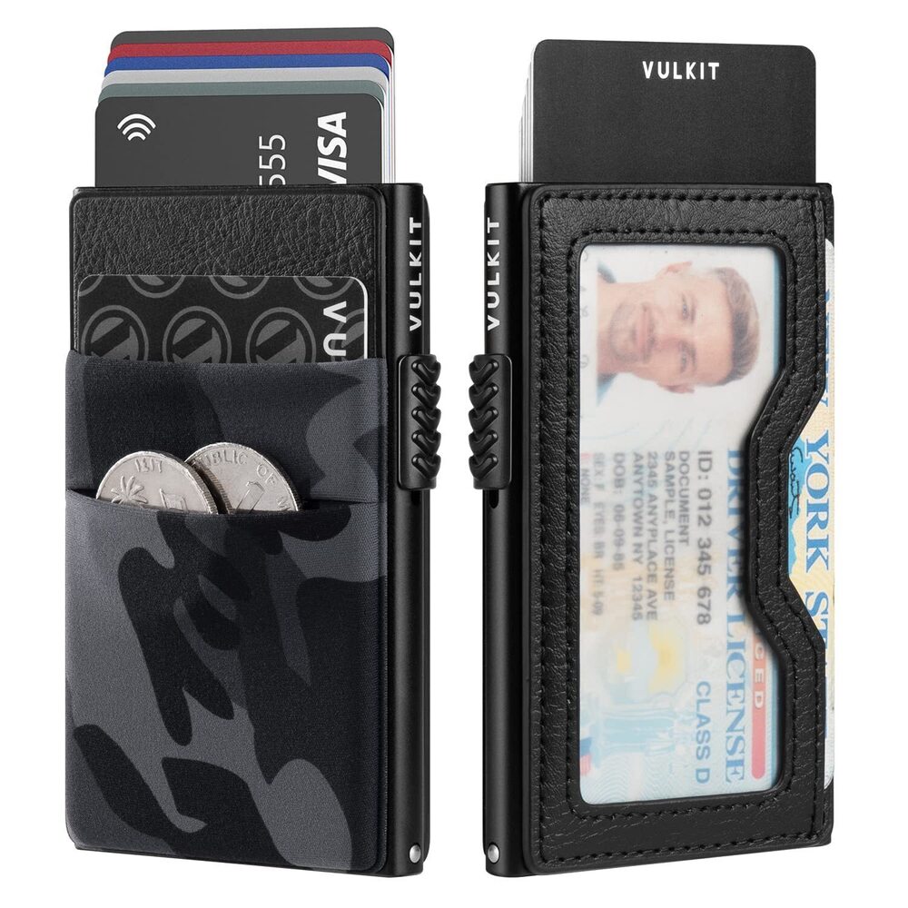 6591 Minimalist Wallet with ID Window & EDC Pocket Pop Up Card Holder RFID
